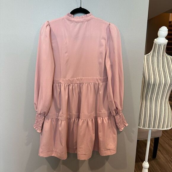 Gibson Look Blush XS Long Sleeved Decked Out Day Dress - Picture 8 of 14